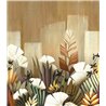 Casamance|Papier peint panoramique jardin floral feuilles de gingko japonaises multicolores|Panoramiques