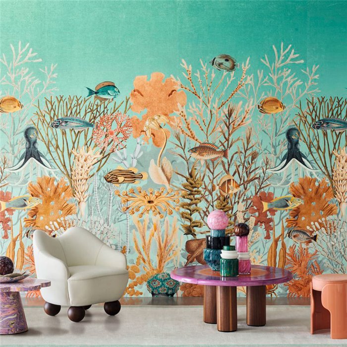 Casamance|Mural pared vida marina arrecifes de coral y peces|Murales de Pared