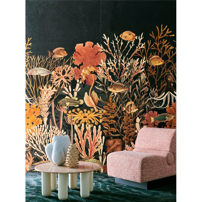 Casamance|Wandbild Meeresleben Riffe und Fische mehrfarbig schwarz|Wandbild