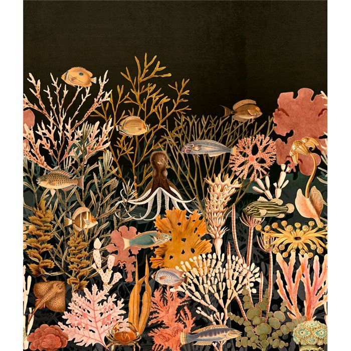Casamance|Wandbild Meeresleben Riffe und Fische mehrfarbig schwarz|Wandbild