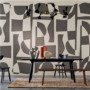 Casamance|Papier peint abstrait doré avec feuilles métalliques|Haut Gamme