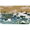 Casamance|Wandbild orientalische Landschaft japanischer Garten und Teich blau|Wandbild