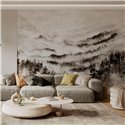 Mural pared paisaje alpino bajo la niebla matinal - Casadeco Wanderwalls 200189112
