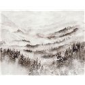 Casadeco|Papier peint panoramique paysage alpin sous la brume matinale|Panoramiques