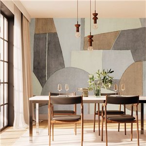 Casamance|Wandbild Art-Déco-Stil mit Reihern und geometrischen Bögen|Wandbild