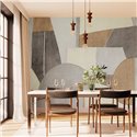 Casadeco|Wall mural abstract color blocks light blue and brown|Wallmurals