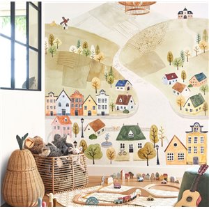 Casadeco|Kids wallpaper white and beige jungle with animals|Children's