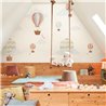 Casadeco|Wandbild Tiere in Heißluftballons|Wandbild