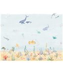 Casadeco|Wall mural seabed with whales fish and crustaceans|Wallmurals