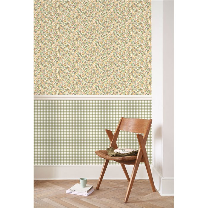Casadeco|Papier peint fleuri aux couleurs gaies, motif pétales multicolores|Floral
