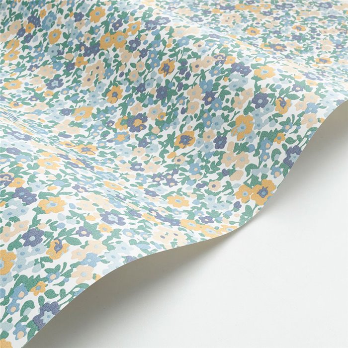Casadeco|Papier peint à petites fleurs bleues et vertes|Floral