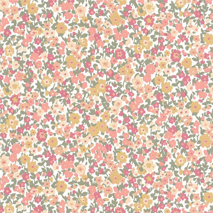 Papel pintado floral alegre, flores pequeñas multicolor - Casadeco Flower Market 89218308