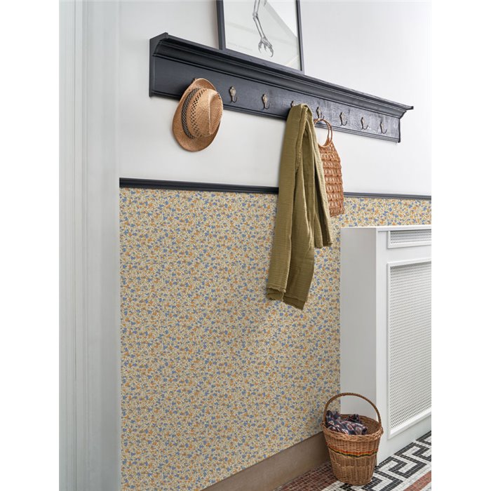 Casadeco|Blumentapete mit roten Johannisbeeren und Blaubeeren|Blumen