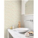 Casadeco|Papel pintado floral ideal para baño con grosellas y arándanos|Floral
