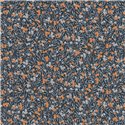 Casadeco|Papier peint bleu fleuri avec groseilles et myrtilles orange|Floral