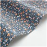 Casadeco|Papier peint bleu fleuri avec groseilles et myrtilles orange|Floral