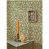 Casadeco|Green countryside-style floral wallpaper with currants and blueberries|Floral