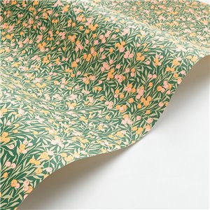 Casadeco|Green watercolor flower wallpaper with cotton buds|Floral 2