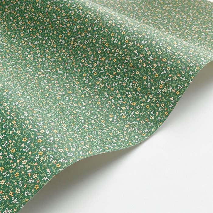 Casadeco|Papier peint à petites fleurs vertes, fleur de myosotis|Floral