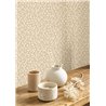 Casadeco|Small flower wallpaper with beige vanilla lily of the valley|Floral