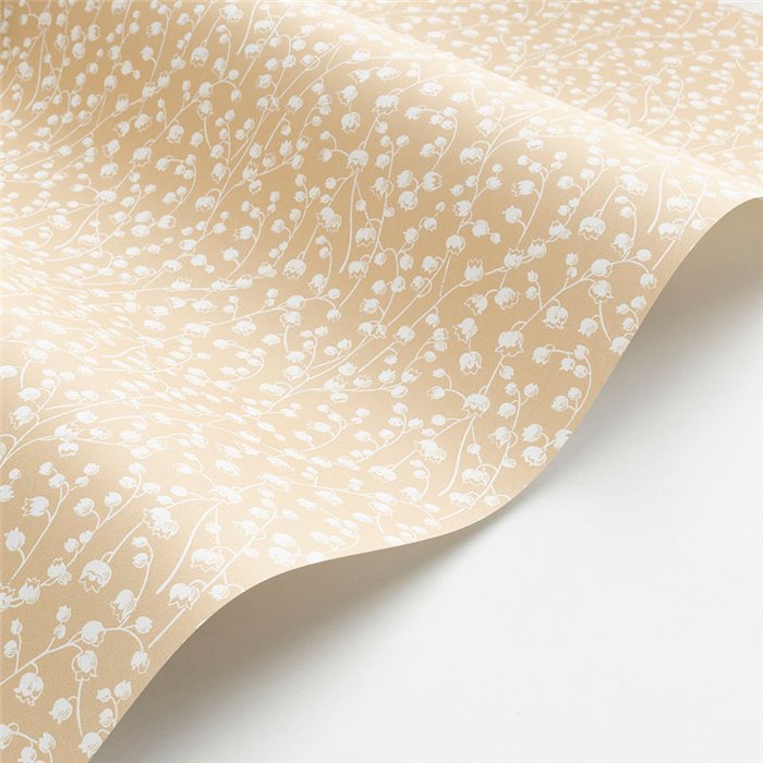 Casadeco|Papier peint à petites fleurs avec muguet beige vanille|Floral