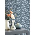 Casadeco|Papier peint bleu à petites fleurs et muguet|Floral