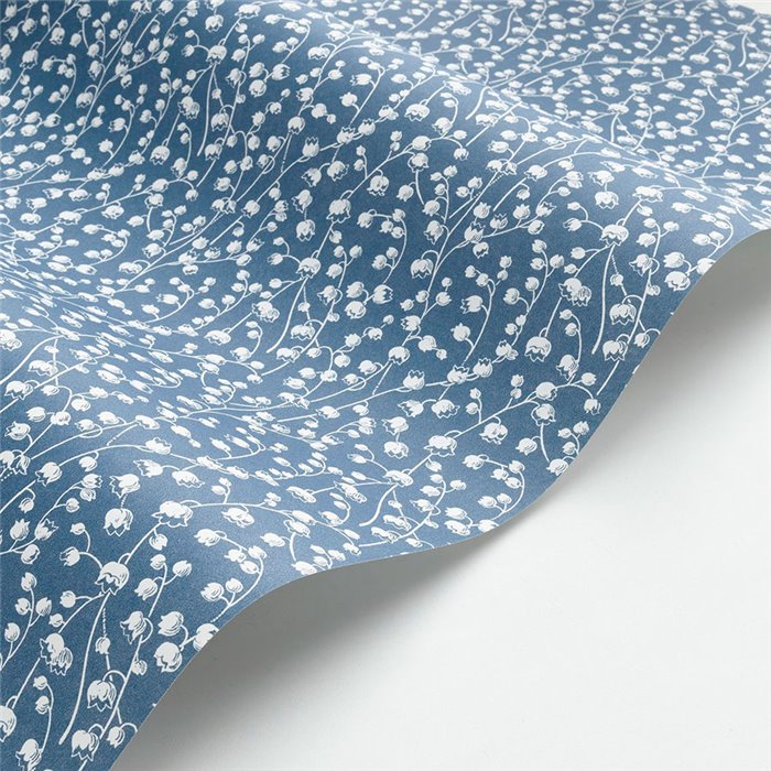 Casadeco|Papier peint bleu à petites fleurs et muguet|Floral