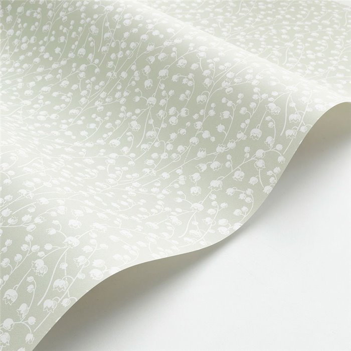 Casadeco|Papier peint à petites fleurs tons pastel, muguet vert|Floral