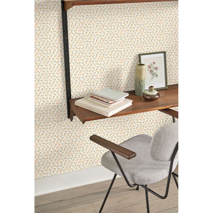 Casadeco|Papel pintado flores pequeñas con tulipanes minimalistas|Floral