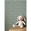 Casadeco|Papel pintado floral con pequeños tulipanes verdes estilo minimalista|Floral
