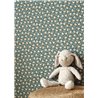 Casadeco|Blumentapete mit kleinen grünen Tulpen, minimalistischer Stil|Blumen