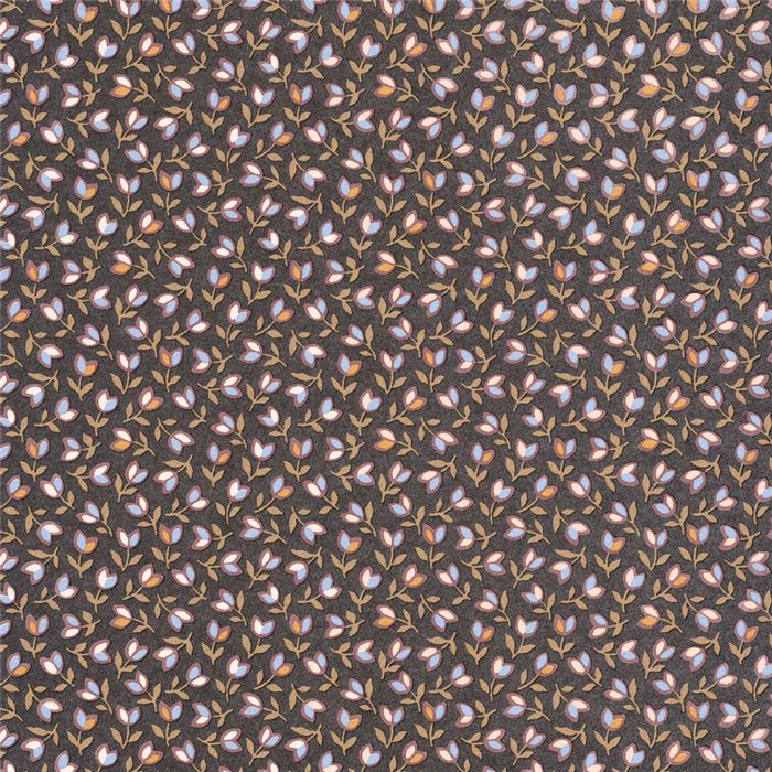 Papel pintado pequeños tulipanes estilo minimalista negro y burdeo - Casadeco Flower Market 89259332