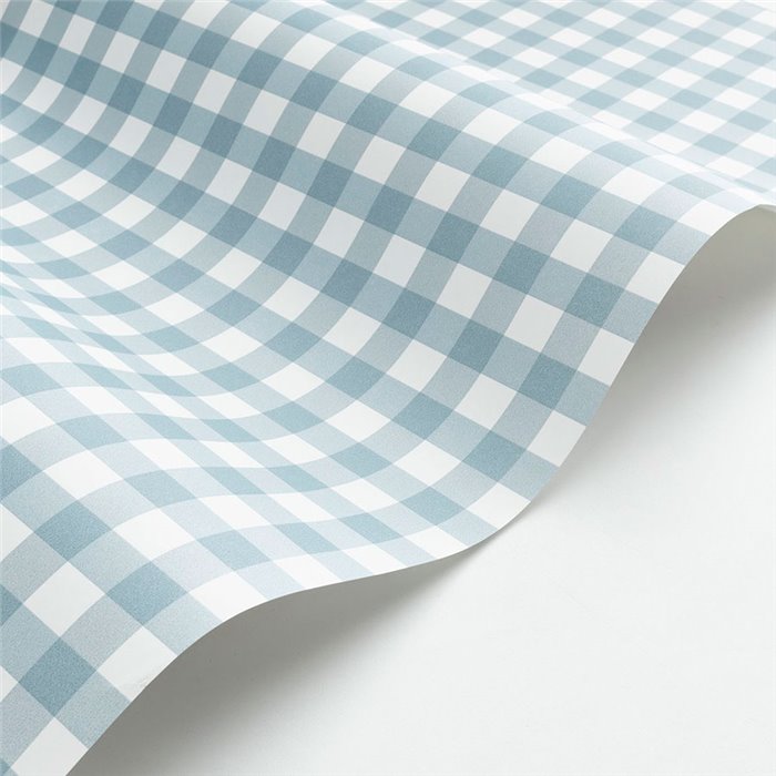 Casadeco|Blue small gingham check wallpaper|Checkered