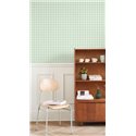 Casadeco|Papier peint à carreaux vichy vert menthe|Carreaux
