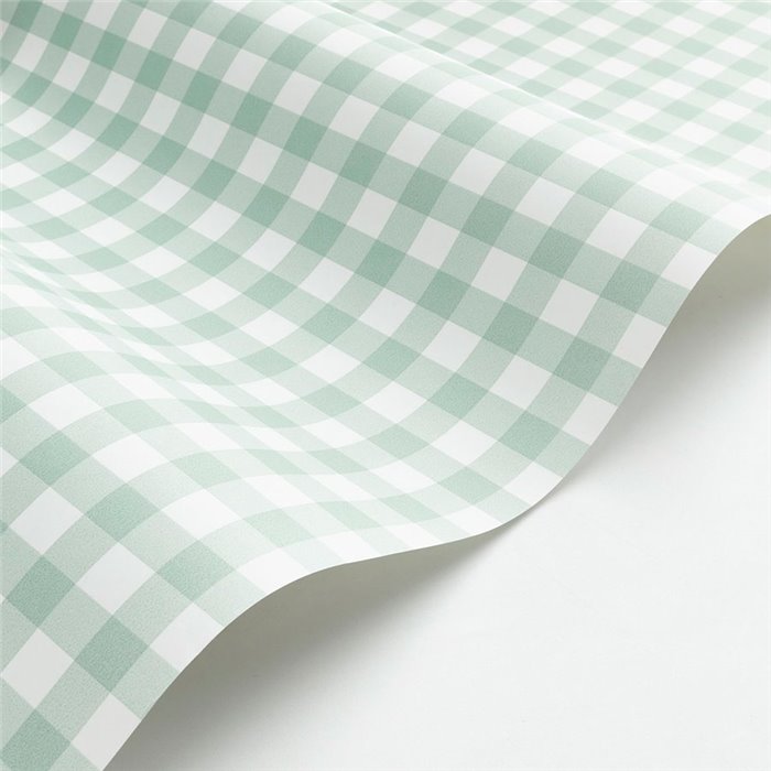 Casadeco|Mint green gingham check wallpaper|Checkered