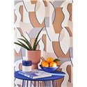 Casadeco|Tapete mit abstrakten Gesichtern und Silhouetten, moderner Stil|Modern