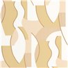 Casadeco|Papier peint de style figuratif jaune avec silhouettes abstraites|Abstrait