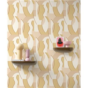 Caselio|Papel pintado retro círculos rosa y naranja|Retro 2