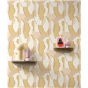 Casadeco|Papier peint de style figuratif jaune avec silhouettes abstraites|Abstrait