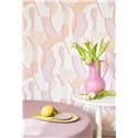 Casadeco|Modern wallpaper with abstract silhouettes in lilac and beige|Modern