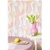 Casadeco|Modern wallpaper with abstract silhouettes in lilac and beige|Modern