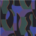 Casadeco|Papier peint avec visages et silhouettes abstraits bleu et vert, style figuratif|Rétro