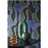 Casadeco|Tapete mit Gesichtern und abstrakten Silhouetten in Blau und Grün, figurativer Stil|Retro