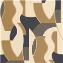 Casadeco|Papier peint moderne avec formes abstraites beige et noir|Moderne
