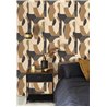 Casadeco|Papier peint moderne avec formes abstraites beige et noir|Moderne