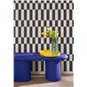 Casadeco|Papier peint géométrique avec formes rectangulaires blanc crème et noir|Rétro