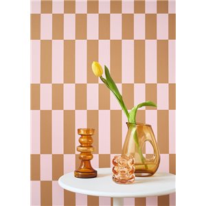 Casadeco|Papier peint géométrique avec formes rectangulaires blanc crème et noir|Rétro 2