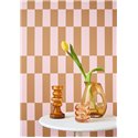Casadeco|Papier peint style rétro marron et mauve avec formes rectangulaires|Rétro