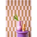 Casadeco|Retro-Tapete in Braun und Mauve mit rechteckigen Formen|Retro