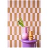 Casadeco|Retro-Tapete in Braun und Mauve mit rechteckigen Formen|Retro